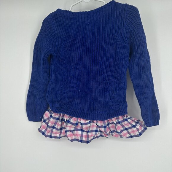Crew‎ Cuts Girls Sweater Size 4/5 Purple and Plaid - Picture 1 of 3